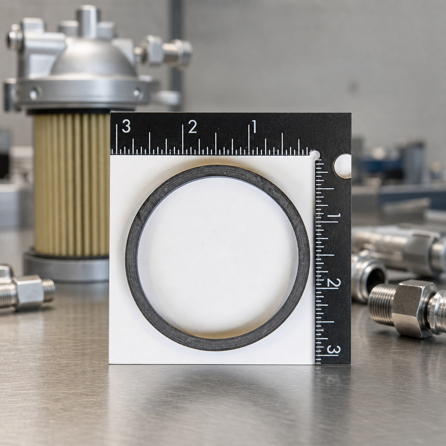 2-1/2" Gasket staged in an automotive workshop