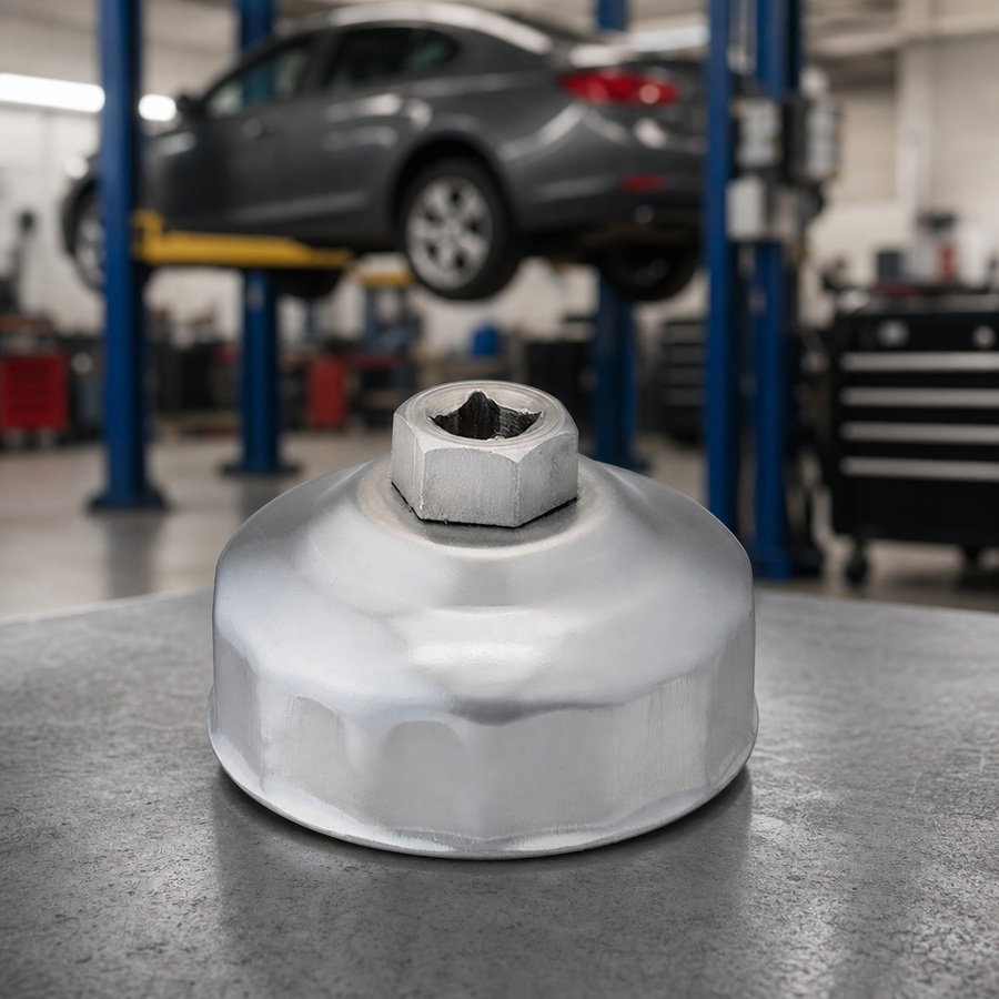 Filter Wrench (64 mm) staged in an automotive parts workbench