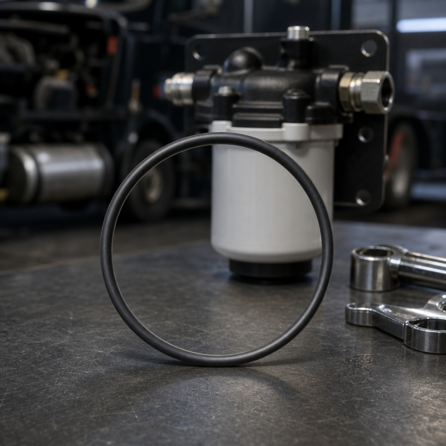 ORing, 1 7/8" ID x 0.10 Thk staged in an automotive workshop