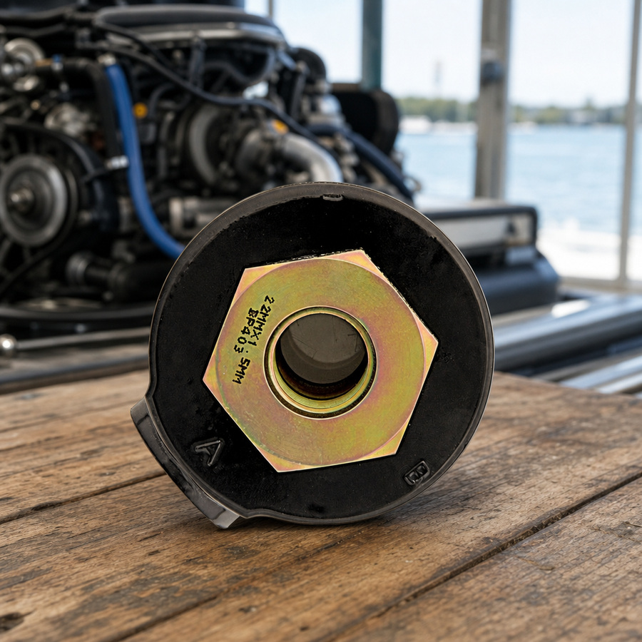 Spin On Adapter staged in a fluid service parts bench, product code P-SPIN-ON-ADAPTER-BK310