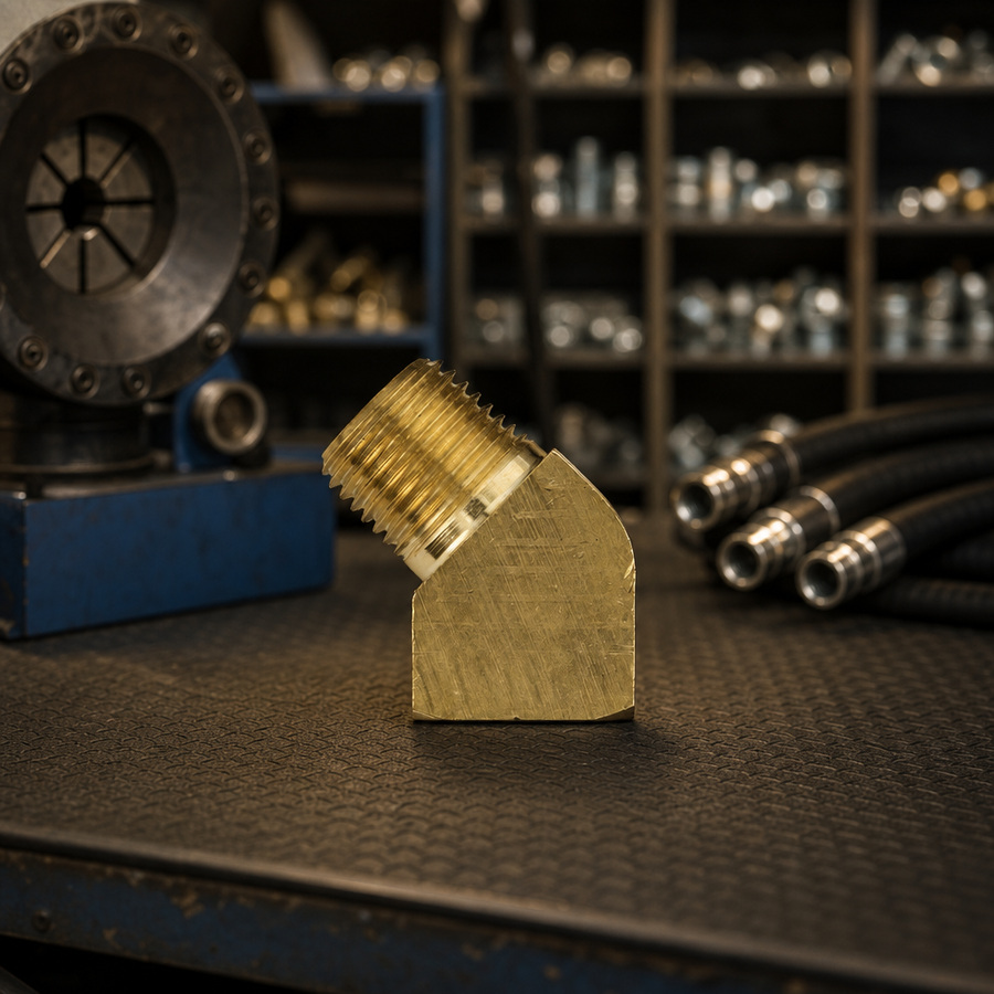 Street Elbow 45 Deg staged in a fluid service parts bench