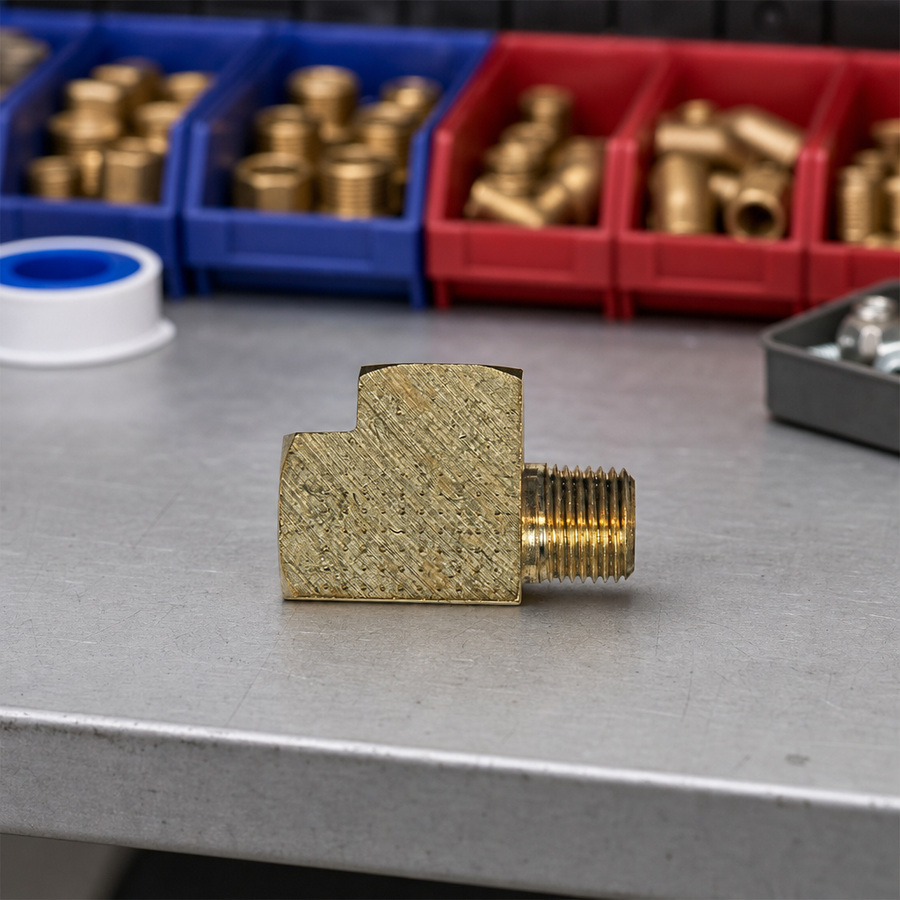 STREET "T" (1/8X1/8X1/8) staged in a fluid service parts bench