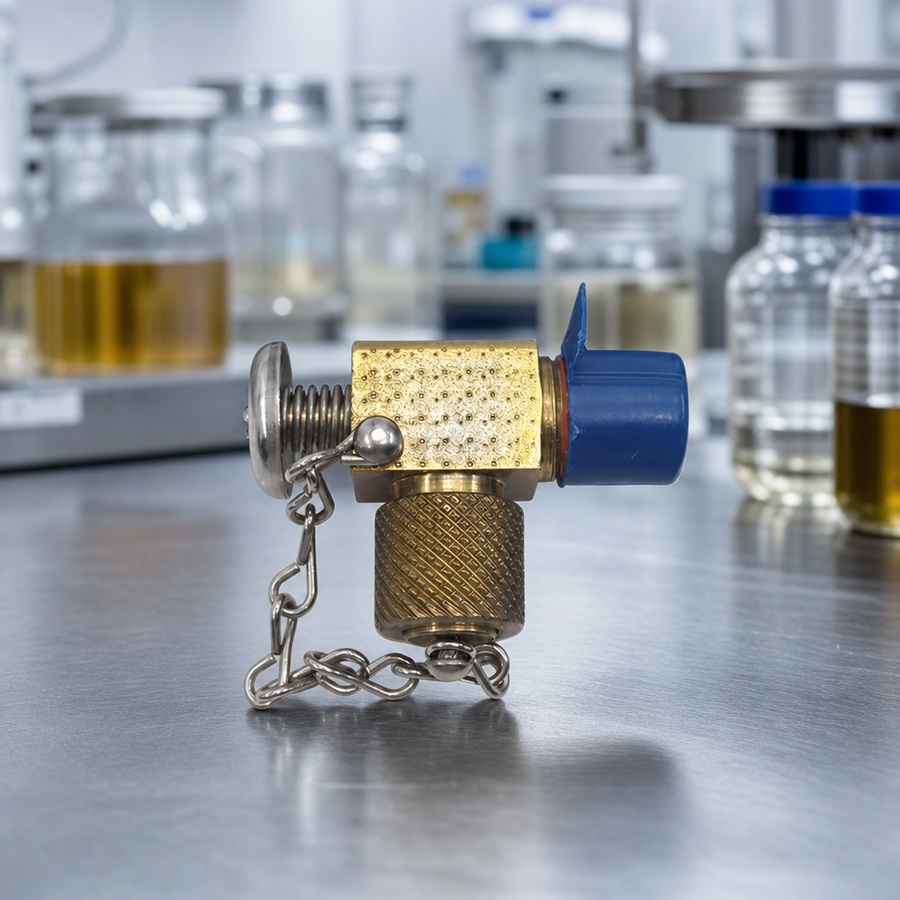 Valve, Sampling staged in a fluid service parts bench
